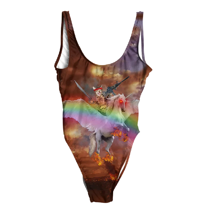 Warrior Cat Swimsuit - Regular Plunge Neckline Swimsuit