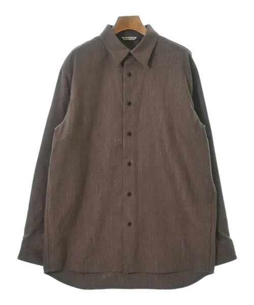AURALEE Casual shirts-- Wool Fabric Cashmere Fabric Tweed Fabric