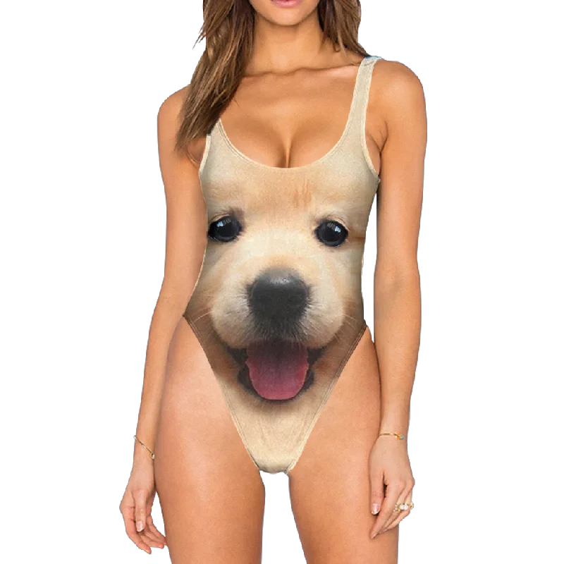 Puppy Dog Eyes Swimsuit - High Legged Sexy Cutout Swimsuit