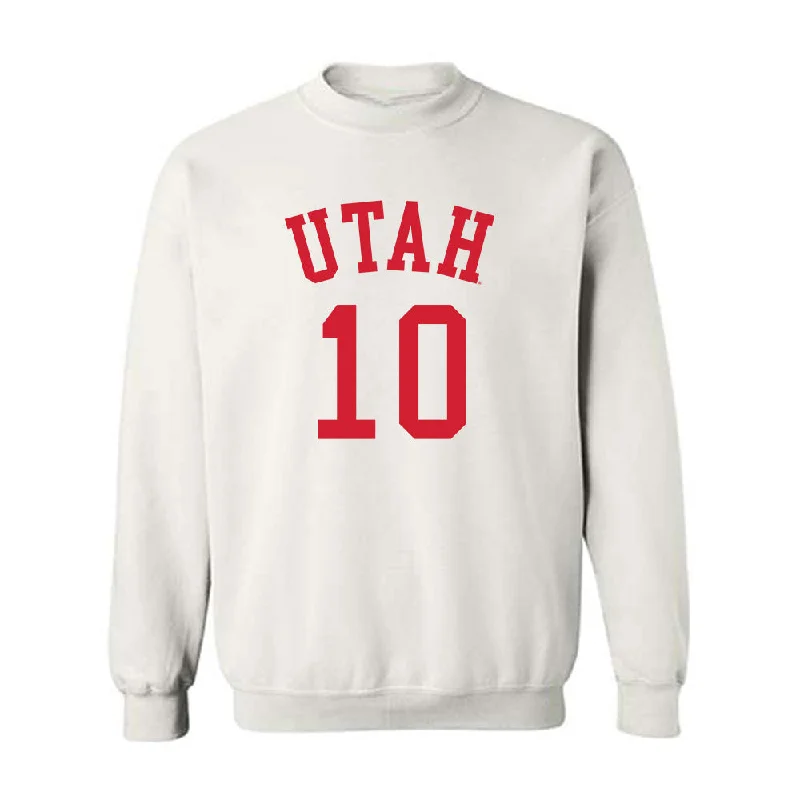 Utah - NCAA Women's Basketball : Grace Foster - Replica Shersey Crewneck Sweatshirt Hoodie with Hidden Zipper Minimalist Clean Utah - NCAA Women's Basketball : Grace Foster - Replica Shersey Crewneck Sweatshirt Hoodie with Hidden Zipper Minimalist Clean