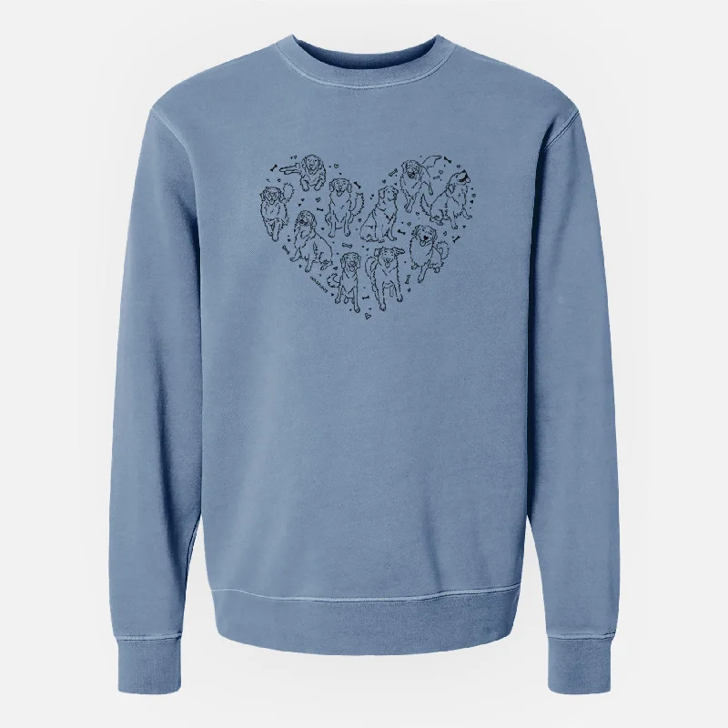Heart Full of Golden Retrievers - Unisex Pigment Dyed Crew Sweatshirt Hoodie with Lace Feminine Delicate Heart Full of Golden Retrievers - Unisex Pigment Dyed Crew Sweatshirt Hoodie with Lace Feminine Delicate