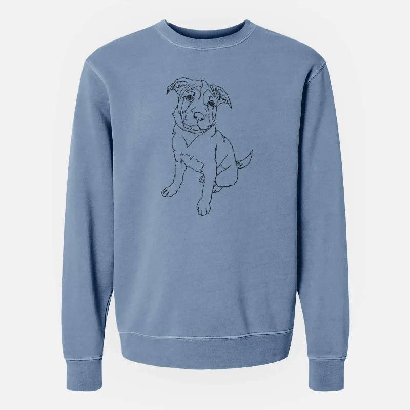 Doodled Shar Pei Puppy the - Unisex Pigment Dyed Crew Sweatshirt Hoodie with Zipper Placket Modern Functional Doodled Shar Pei Puppy the - Unisex Pigment Dyed Crew Sweatshirt Hoodie with Zipper Placket Modern Functional