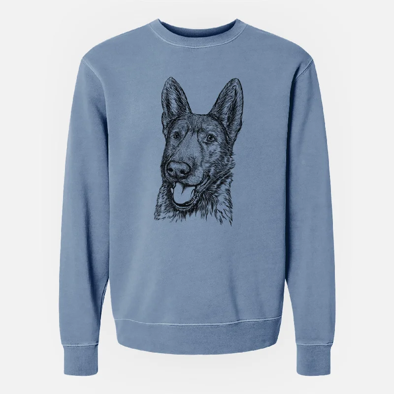 Bare Tena the German Shepherd - Unisex Pigment Dyed Crew Sweatshirt Hoodie with Mesh Breathable Sporty Bare Tena the German Shepherd - Unisex Pigment Dyed Crew Sweatshirt Hoodie with Mesh Breathable Sporty