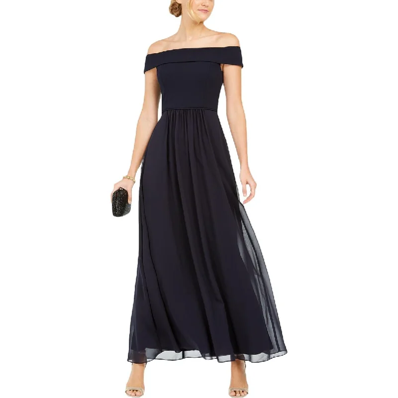 Adrianna Papell Womens Chiffon Off-The-Shoulders Evening Dress Tunics Evening elegant