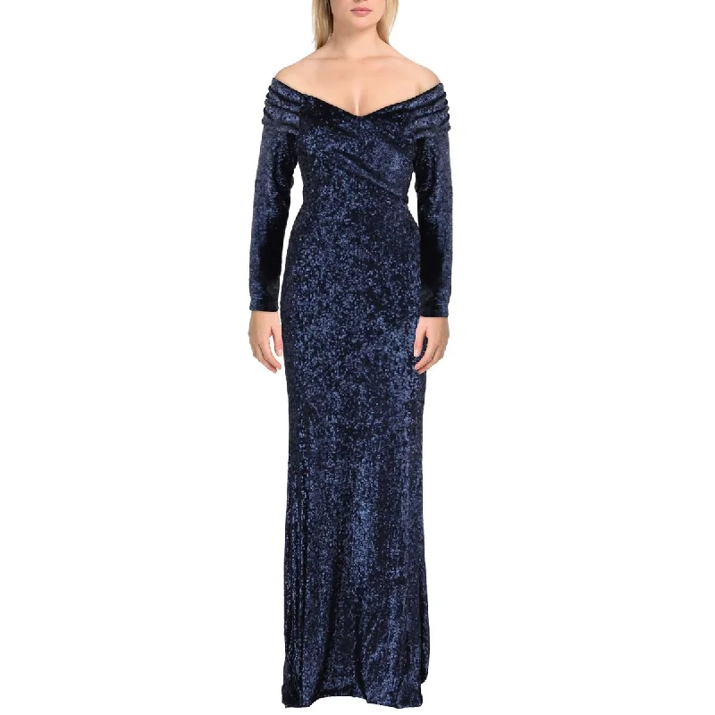 Donna Karan Womens Sequined Off-The-Shoulder Evening Dress Tunics Review highly