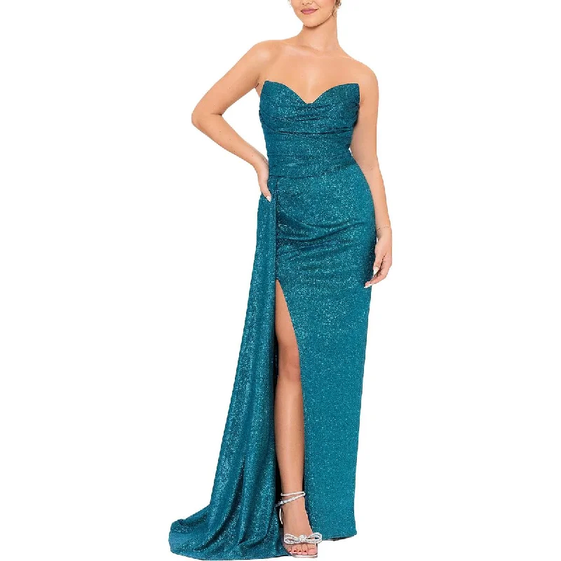 Blondie Nites Womens Juniors Glitter Strapless Evening Dress Tunics Favorite customer