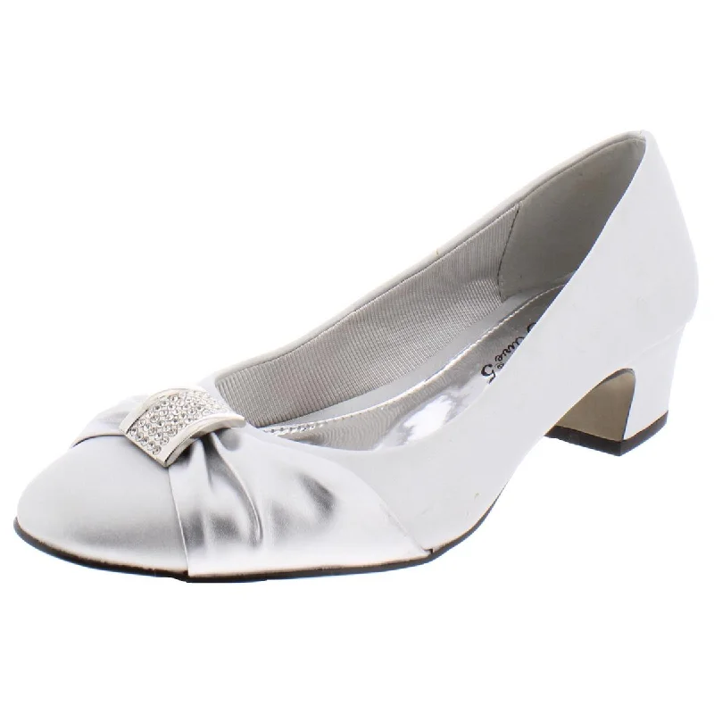 Easy Street Womens Satin Embellished Dress Heels Tunics Trendy modern