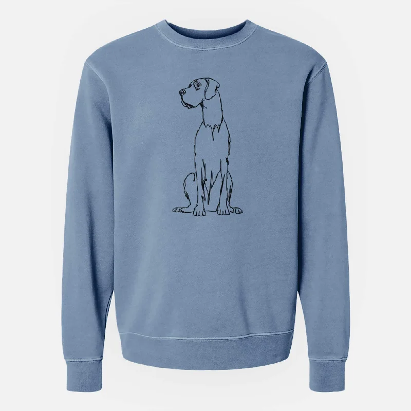 Doodled Great Dane the - Unisex Pigment Dyed Crew Sweatshirt Hoodie with Turtle Neck Cozy Winter Doodled Great Dane the - Unisex Pigment Dyed Crew Sweatshirt Hoodie with Turtle Neck Cozy Winter