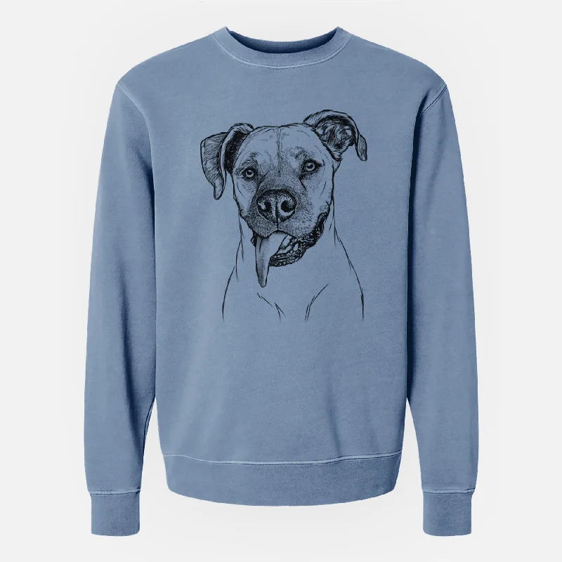 Bare Sir Jake the Boxer - Unisex Pigment Dyed Crew Sweatshirt Hoodie with Monochrome Minimalist Simple Bare Sir Jake the Boxer - Unisex Pigment Dyed Crew Sweatshirt Hoodie with Monochrome Minimalist Simple