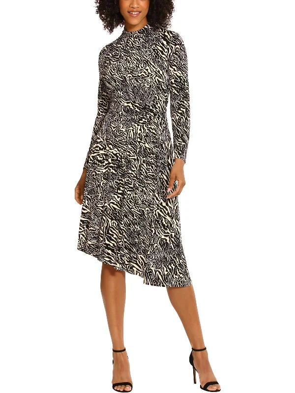 Womens Matte Jersey Cinched Fit & Flare Dress Tunics Luxurious high-end