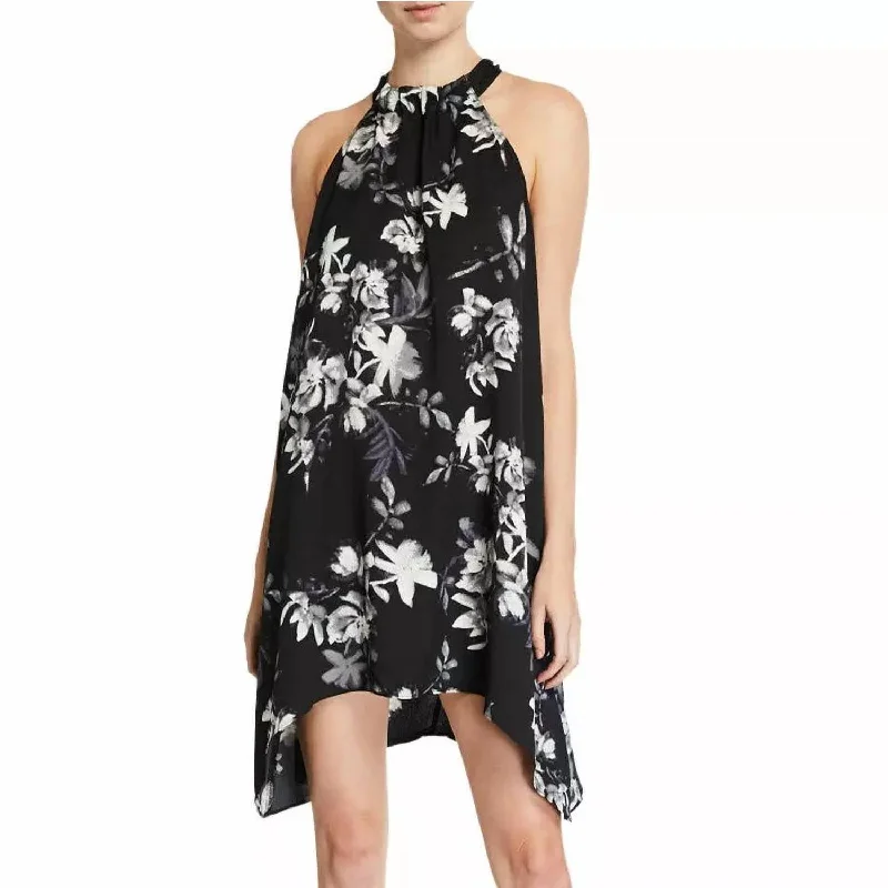Halter Floral Dress In Black Tunics Occasion special