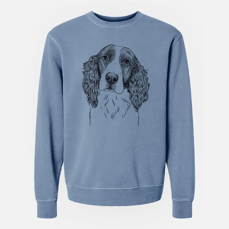 Bare Annie the English Springer Spaniel - Unisex Pigment Dyed Crew Sweatshirt Hoodie with Bell Sleeves Flared Feminine Bare Annie the English Springer Spaniel - Unisex Pigment Dyed Crew Sweatshirt Hoodie with Bell Sleeves Flared Feminine