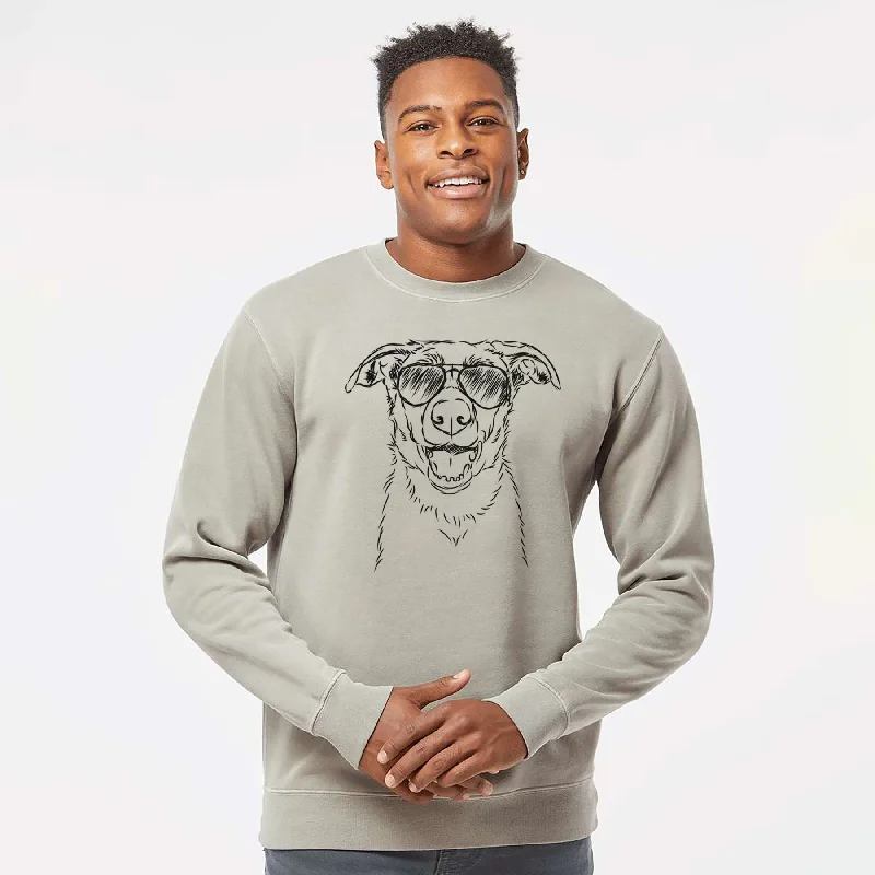 Aviator Noah the Border Collie - Unisex Pigment Dyed Crew Sweatshirt Hoodie with Ribbed Hem Stretchable Secure Aviator Noah the Border Collie - Unisex Pigment Dyed Crew Sweatshirt Hoodie with Ribbed Hem Stretchable Secure