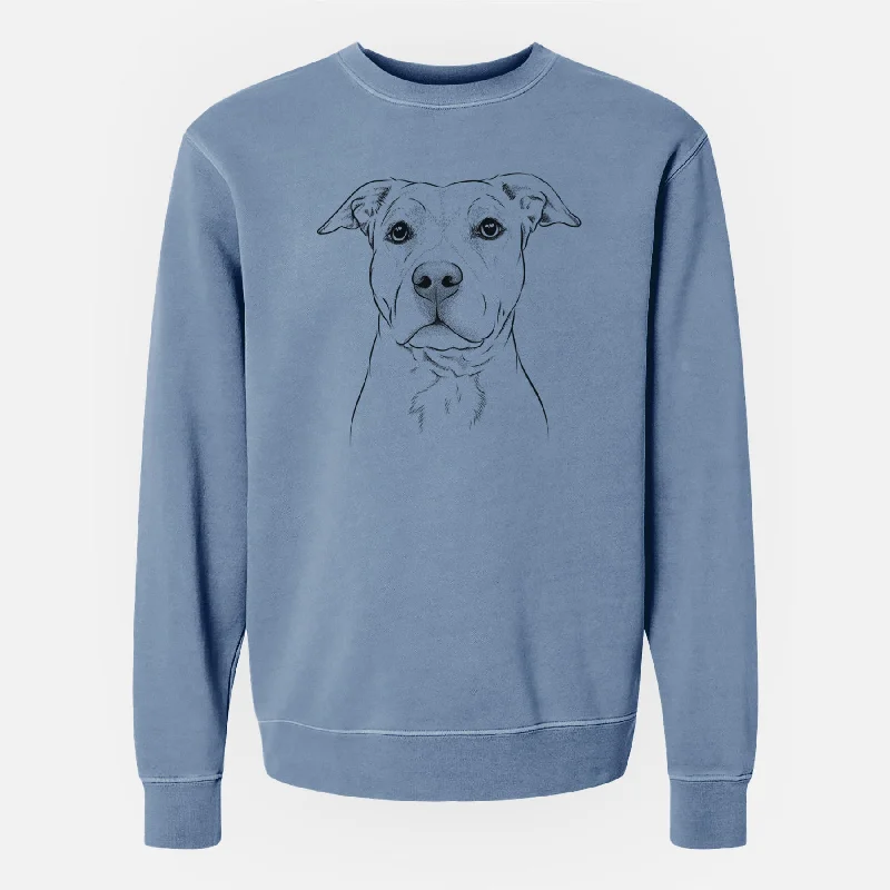Bare Bailey the American Staffordshire Terrier - Unisex Pigment Dyed Crew Sweatshirt Hoodie with Monochrome Minimalist Simple Bare Bailey the American Staffordshire Terrier - Unisex Pigment Dyed Crew Sweatshirt Hoodie with Monochrome Minimalist Simple