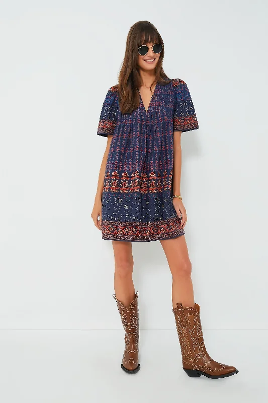 Essex Block Border Youjin Dress Tunics Chic elegant