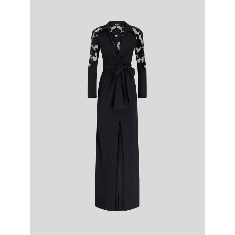 LONG DRESS WITH EMBROIDERY AND TULLE Tunics Business professional