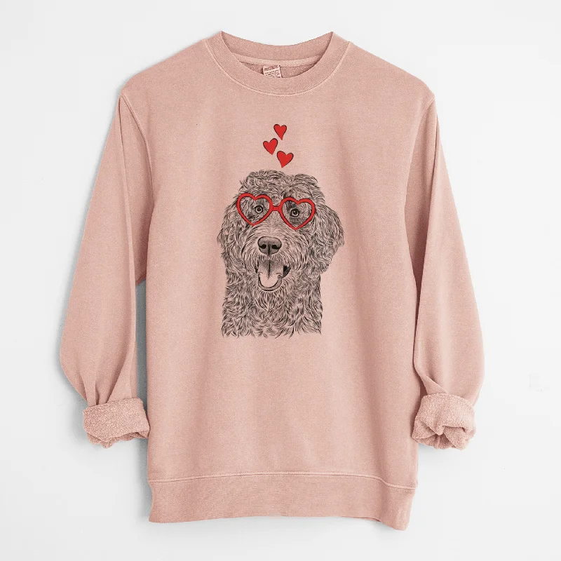 Valentine Murr Dog the Labradoodle - Unisex Pigment Dyed Crew Sweatshirt Hoodie with Fur Luxurious Winter Valentine Murr Dog the Labradoodle - Unisex Pigment Dyed Crew Sweatshirt Hoodie with Fur Luxurious Winter