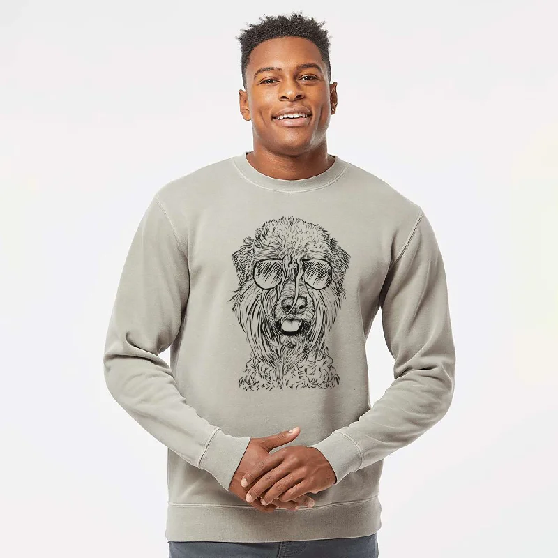 Aviator Pierre the Soft Coated Wheaten Terrier - Unisex Pigment Dyed Crew Sweatshirt Hoodie with Hem Lace Feminine Delicate Aviator Pierre the Soft Coated Wheaten Terrier - Unisex Pigment Dyed Crew Sweatshirt Hoodie with Hem Lace Feminine Delicate