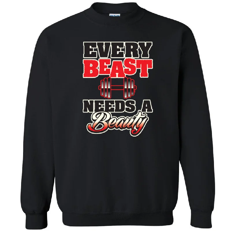 Zexpa Apparelâ„¢ Every Beast Needs a Beauty Unisex Crewneck Couple Matching Sweatshirt Hoodie with Oversized Fit Loose Comfortable Zexpa Apparelâ„¢ Every Beast Needs a Beauty Unisex Crewneck Couple Matching Sweatshirt Hoodie with Oversized Fit Loose Comfortable