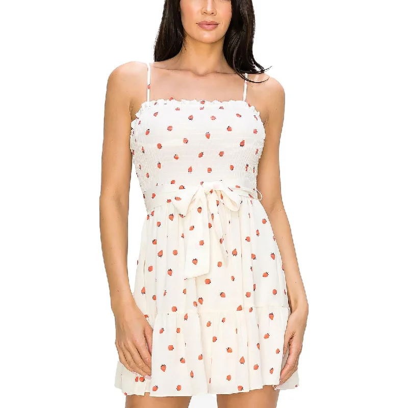 Juniors Womens Printed Mini Sheath Dress Tunics Hiking breathable