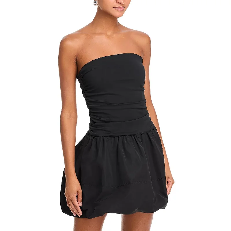 Womens Mini Strapless Fit & Flare Dress Tunics Chinos classic