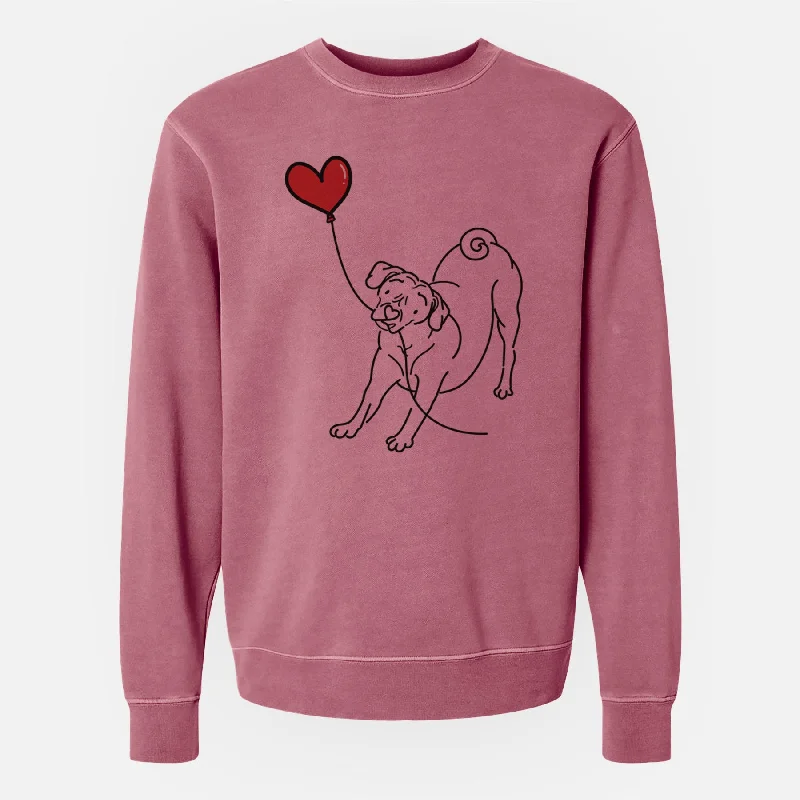 Puggle Heart String - Unisex Pigment Dyed Crew Sweatshirt Hoodie with Double Zipper Versatile Adjustable Puggle Heart String - Unisex Pigment Dyed Crew Sweatshirt Hoodie with Double Zipper Versatile Adjustable
