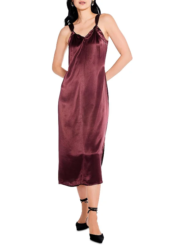 Womens Night Out Long Slip Dress Tunics Yoga stretchy