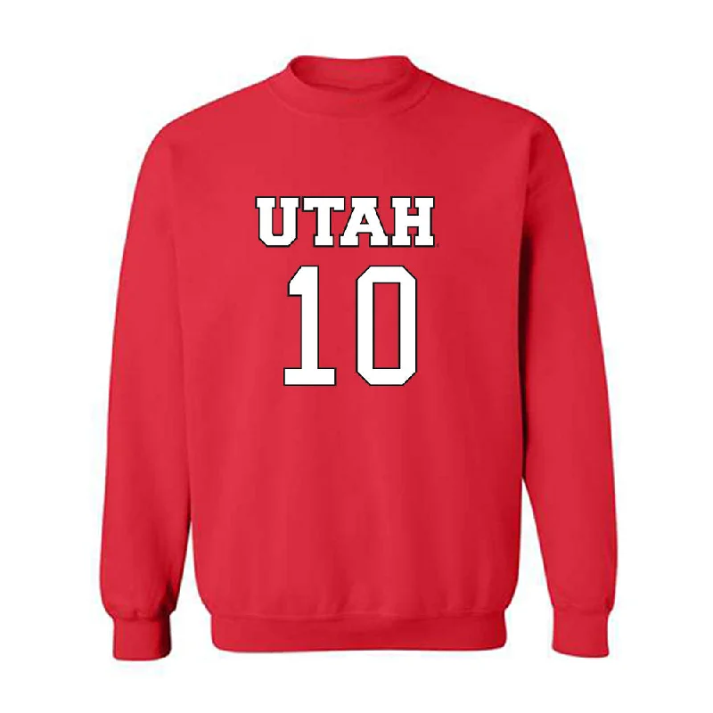 Utah - NCAA Women's Basketball : Grace Foster - Replica Shersey Crewneck Sweatshirt Hoodie with Raglan Sleeves Sporty Comfortable Utah - NCAA Women's Basketball : Grace Foster - Replica Shersey Crewneck Sweatshirt Hoodie with Raglan Sleeves Sporty Comfortable