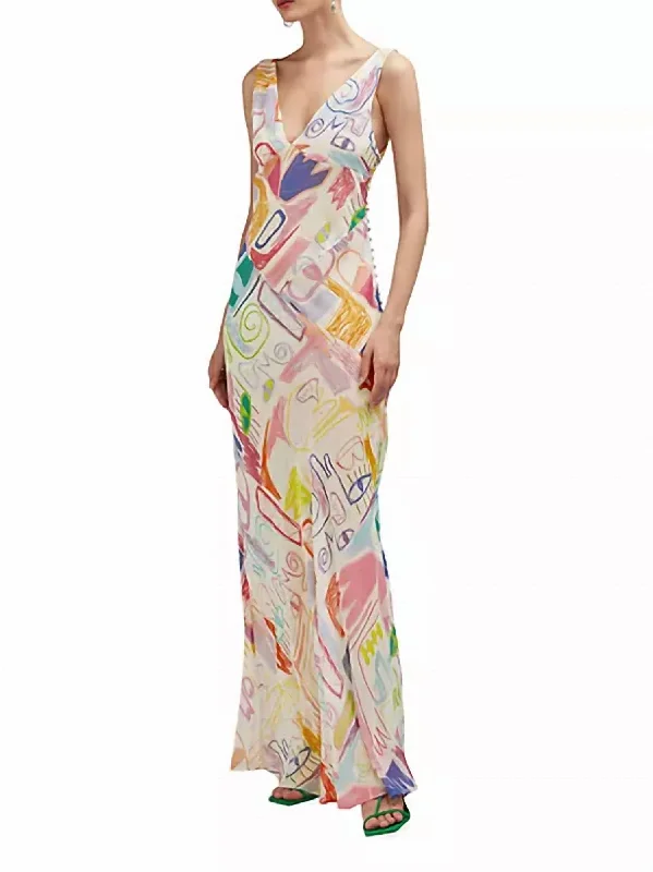 Melanie Dress In Abstract Courage Tunics Canvas sturdy