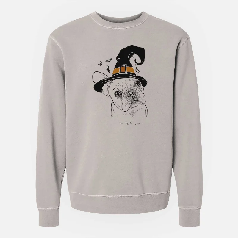 Witch Loki the French Bulldog - Unisex Pigment Dyed Crew Sweatshirt Hoodie with Lining Warm Insulated Witch Loki the French Bulldog - Unisex Pigment Dyed Crew Sweatshirt Hoodie with Lining Warm Insulated