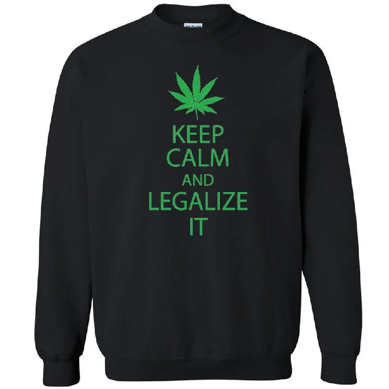 Zexpa Apparelâ„¢ Keep Calm And Legalize It Unisex Crewneck Weed Leaf Smoker Cool Sweatshirt Hoodie with Cuffed Sleeves Snug Secure Zexpa Apparelâ„¢ Keep Calm And Legalize It Unisex Crewneck Weed Leaf Smoker Cool Sweatshirt Hoodie with Cuffed Sleeves Snug Secure