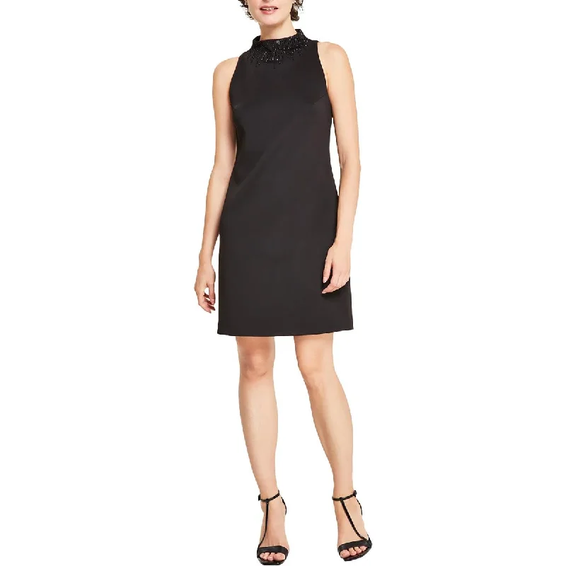 Womens Mini Sleeveless Sheath Dress Tunics Wedding white