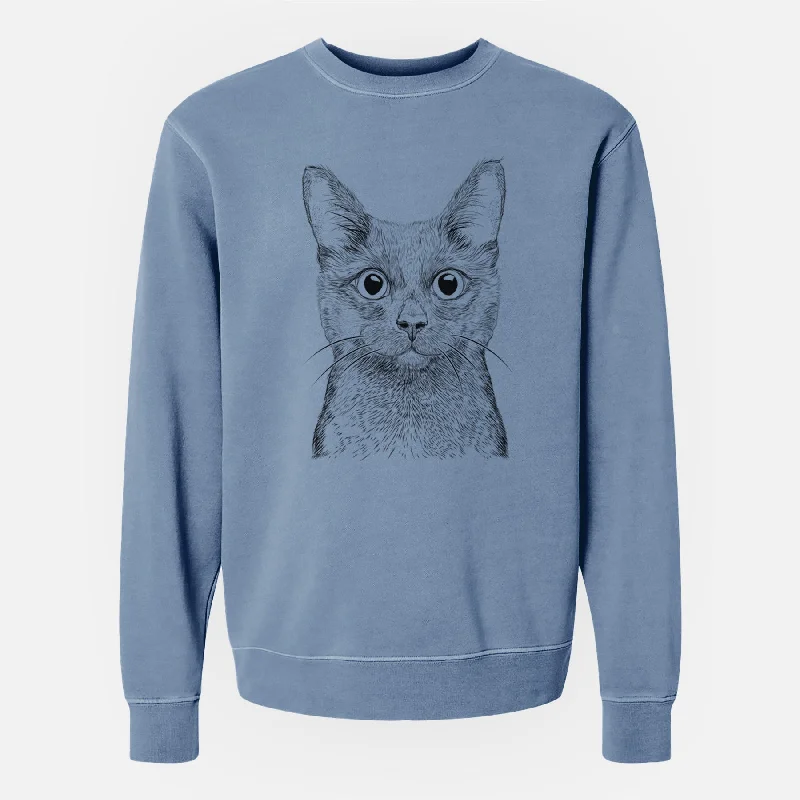 Bare Shadow the Black Cat - Unisex Pigment Dyed Crew Sweatshirt Hoodie with Raglan Sleeves Sporty Comfortable Bare Shadow the Black Cat - Unisex Pigment Dyed Crew Sweatshirt Hoodie with Raglan Sleeves Sporty Comfortable