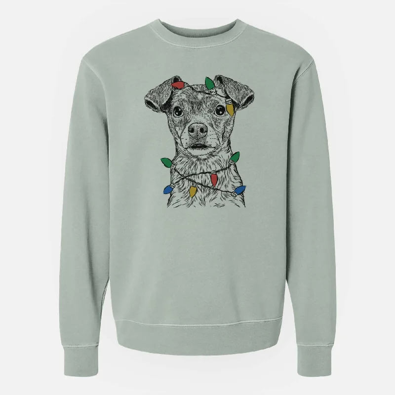 Christmas Lights Olive the Mixed Breed - Unisex Pigment Dyed Crew Sweatshirt Hoodie with Print Artistic Unique Christmas Lights Olive the Mixed Breed - Unisex Pigment Dyed Crew Sweatshirt Hoodie with Print Artistic Unique