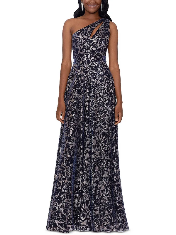 Womens Metallic Floral Evening Dress Tunics Designer luxury