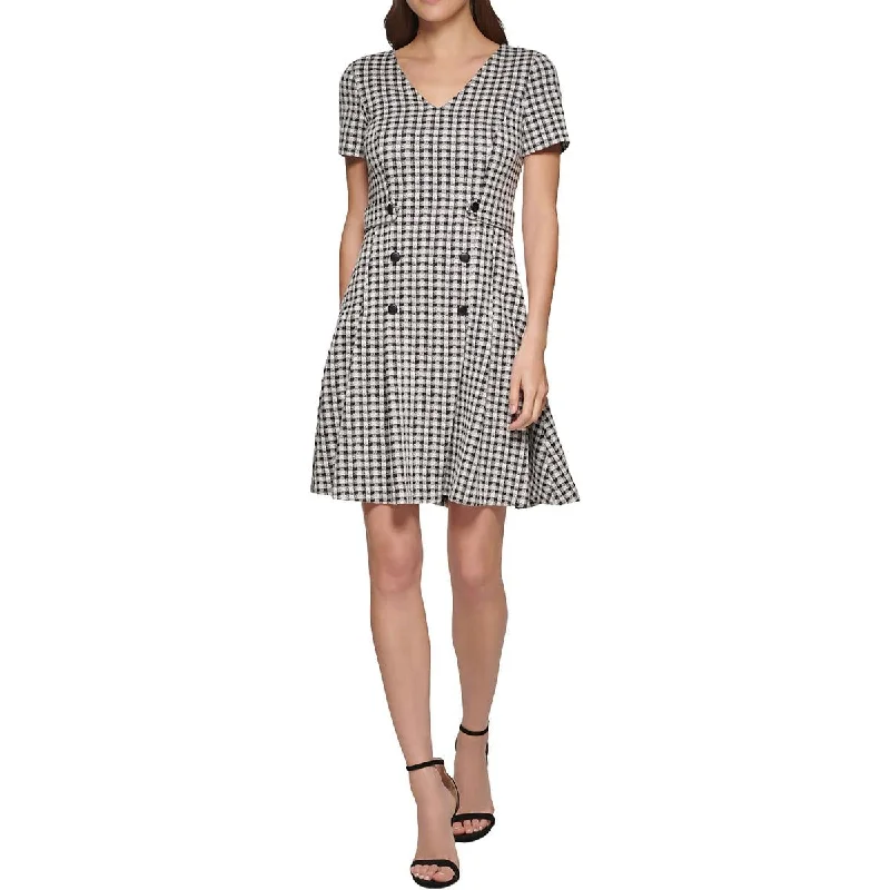 Womens Fit & Flare V Neck Fit & Flare Dress Tunics Review highly