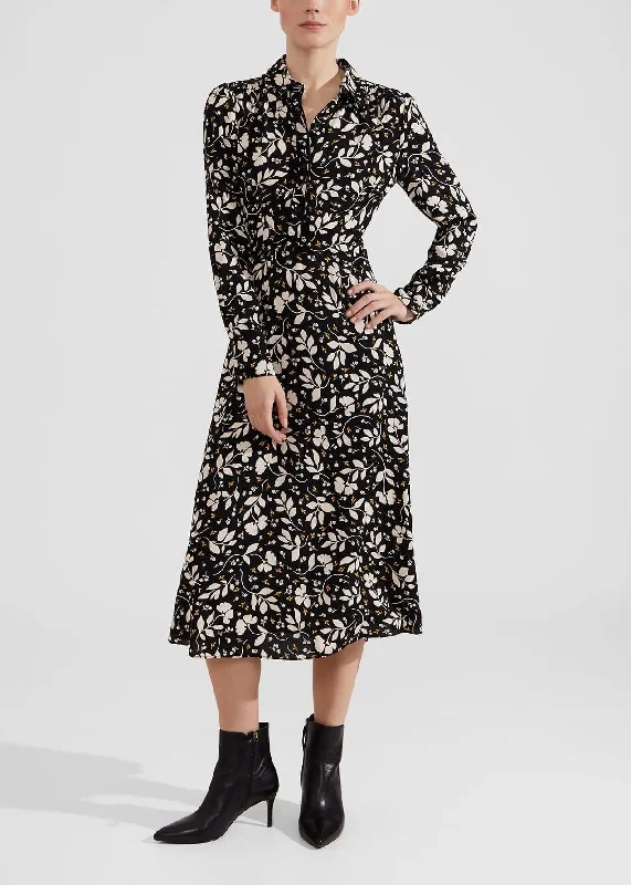 Georgina Dress 0124/5164/9021l00 Black-Multi Crew Neckline Casual