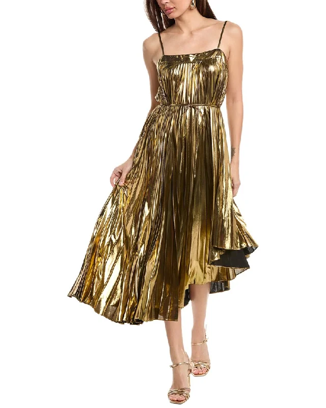 Milly Irene Solid Metallic Dress Tunic Top Casual