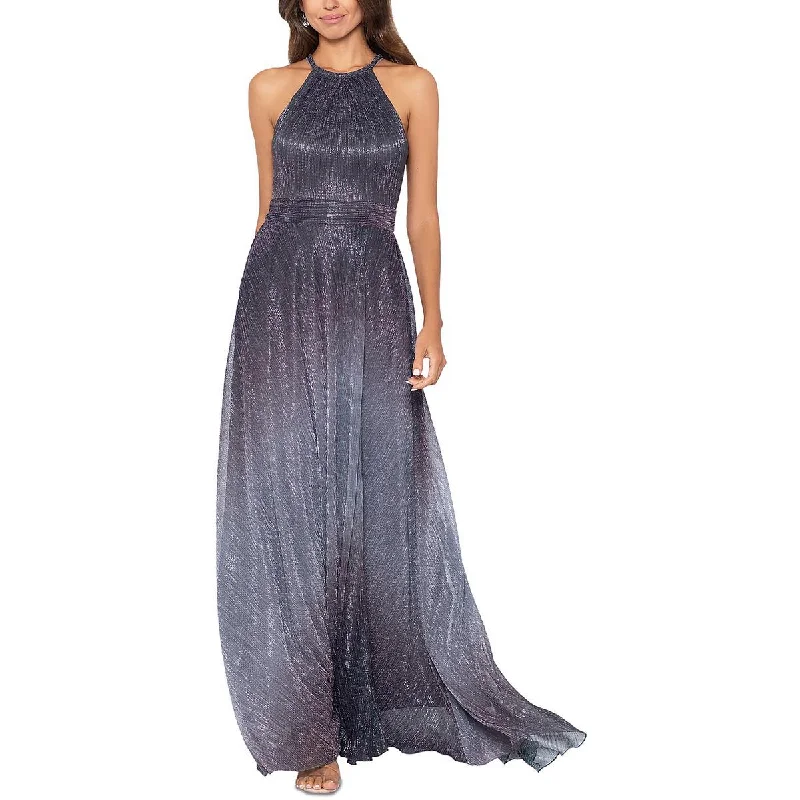 Womens Metallic Ombre Evening Dress empire Waist empire
