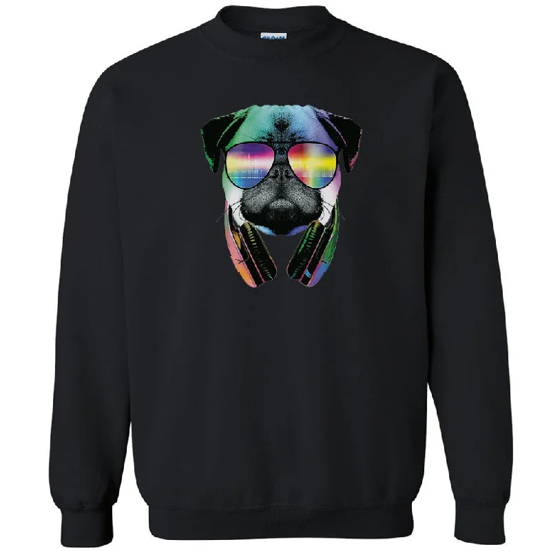 Zexpa Apparelâ„¢ Cool DJ Pug Headphones Unisex Crewneck Dog Face Fancy Dope Print Sweatshirt Hoodie with Magnetic Closure Innovative Modern Zexpa Apparelâ„¢ Cool DJ Pug Headphones Unisex Crewneck Dog Face Fancy Dope Print Sweatshirt Hoodie with Magnetic Closure Innovative Modern