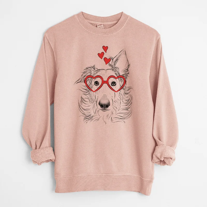 Valentine Jasha the Borzoi - Unisex Pigment Dyed Crew Sweatshirt Hoodie with Longline Fit Extended Stylish Valentine Jasha the Borzoi - Unisex Pigment Dyed Crew Sweatshirt Hoodie with Longline Fit Extended Stylish