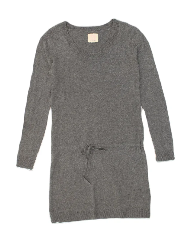 QUIKSILVER Womens Drop Waist Dress UK 8 Small Grey Cotton Tunics Fashionable trendy