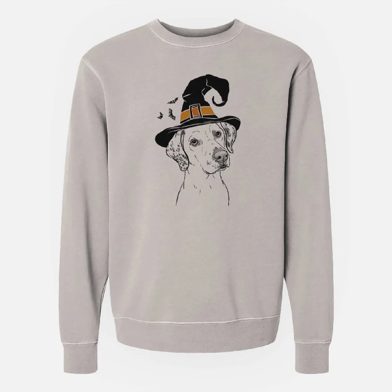 Witch Lucky the Dalmatian - Unisex Pigment Dyed Crew Sweatshirt Hoodie with Patch Decorative Personalized Witch Lucky the Dalmatian - Unisex Pigment Dyed Crew Sweatshirt Hoodie with Patch Decorative Personalized