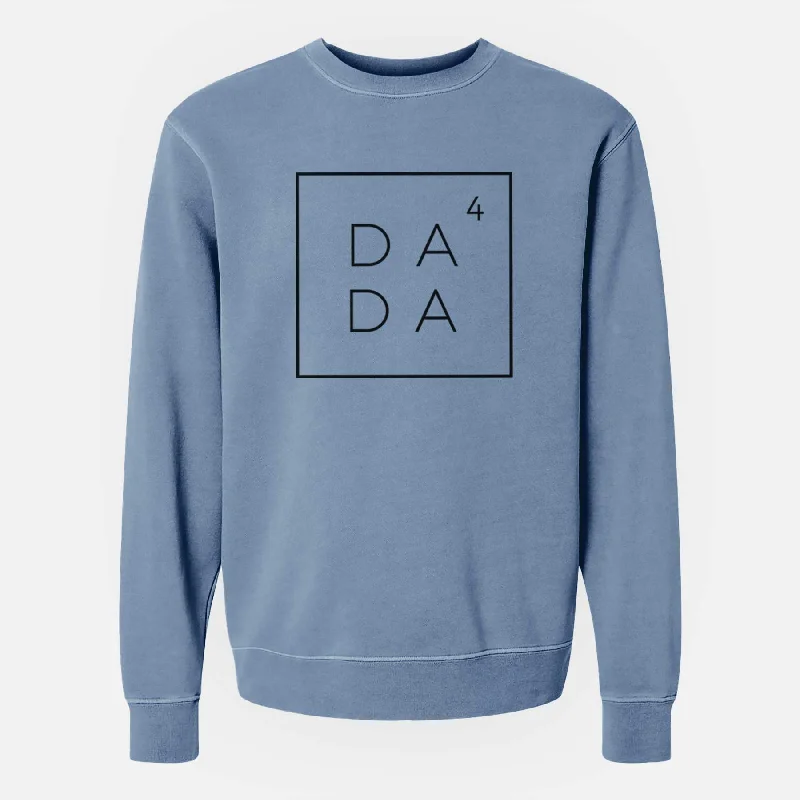 Dada to the 4th Power Boxed - Unisex Pigment Dyed Crew Sweatshirt Hoodie with Color Block Contrast Stylish Dada to the 4th Power Boxed - Unisex Pigment Dyed Crew Sweatshirt Hoodie with Color Block Contrast Stylish