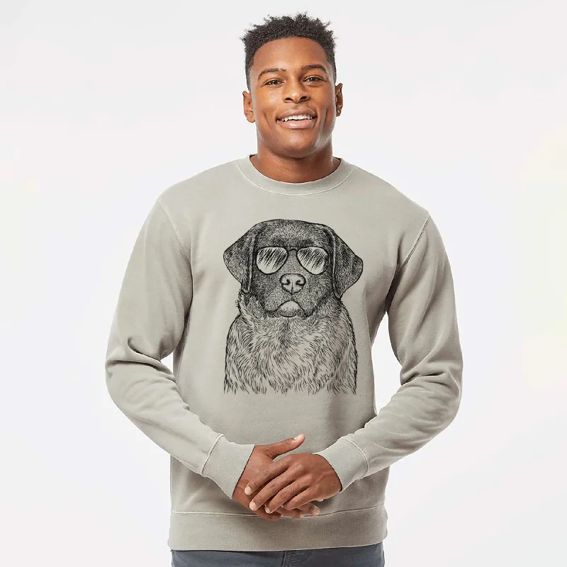 Aviator River the English Labrador Retriever - Unisex Pigment Dyed Crew Sweatshirt Hoodie with High Neck Warm Protective Aviator River the English Labrador Retriever - Unisex Pigment Dyed Crew Sweatshirt Hoodie with High Neck Warm Protective
