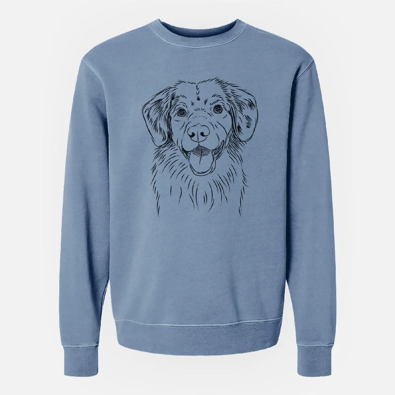 Bare Weston the Nova Scotia Duck Tolling Retriever - Unisex Pigment Dyed Crew Sweatshirt Hoodie with Print Artistic Unique
