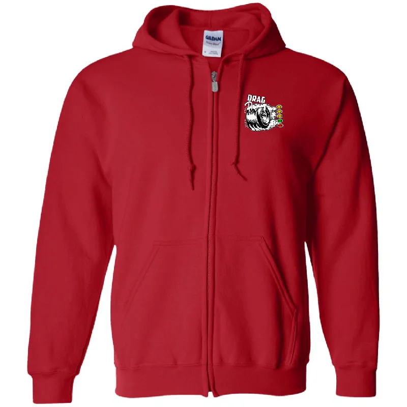 Drag Racing Zip Up Hooded Sweatshirt Hooded Sweatshirt Casual Wear Street Style