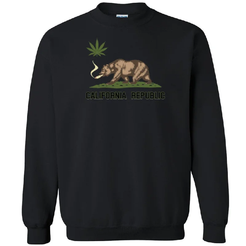 Zexpa Apparelâ„¢ California Bear Weed Joint Unisex Crewneck Dope Weed Smoker Cool Sweatshirt Hoodie with Hem Ribbing Snug Secure Zexpa Apparelâ„¢ California Bear Weed Joint Unisex Crewneck Dope Weed Smoker Cool Sweatshirt Hoodie with Hem Ribbing Snug Secure