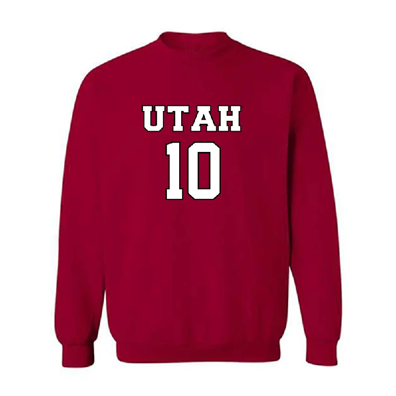 Utah - NCAA Women's Basketball : Grace Foster - Sports Shersey Crewneck Sweatshirt Hoodie with Mock Neck Collared Structured Utah - NCAA Women's Basketball : Grace Foster - Sports Shersey Crewneck Sweatshirt Hoodie with Mock Neck Collared Structured