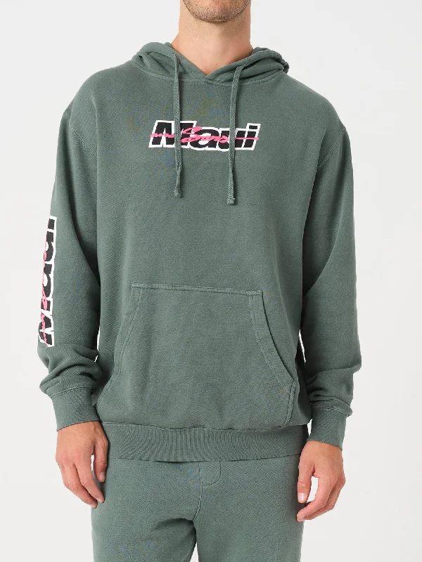 Speed Hoodie in Alpine Green Hoodie with Belted Waist Structured Tailored